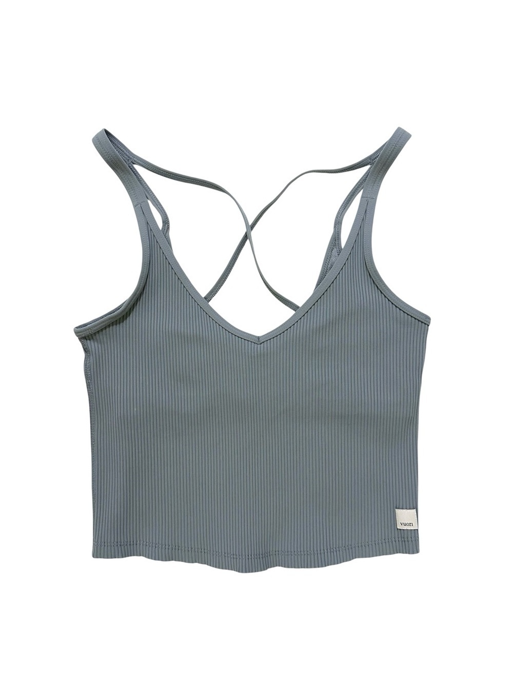 Vuori Women’s Rib Crop Tank - Light Cloud Medium - Picture 2 of 6